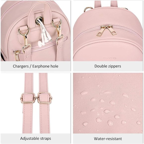 ECOSUSI for Women Cute Bowknot  Leather Bookbag Satchel Bags,with Charm Tassel main image 7